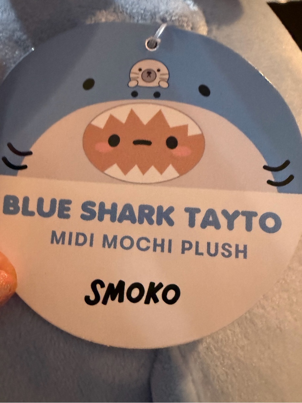Smoko Blue Shark Tayto Potato With Seal 10 Inch Midi Mochi Plush NWT - Picture 3 of 3